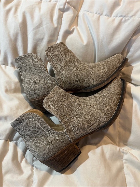 Roper Shoes - Glitter Lace Roper Ankle Cowgirl Boots